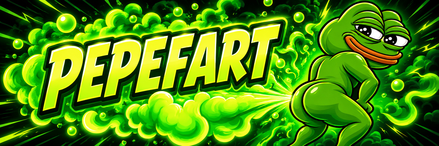 PEPEFART banner: the PEPEFART wordmark beside the frog mascot inside a neon green gas cloud